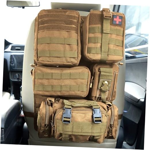 Universal Tactical Seat ​Back Organizer Vehicle Molle Panel A model-Khaki