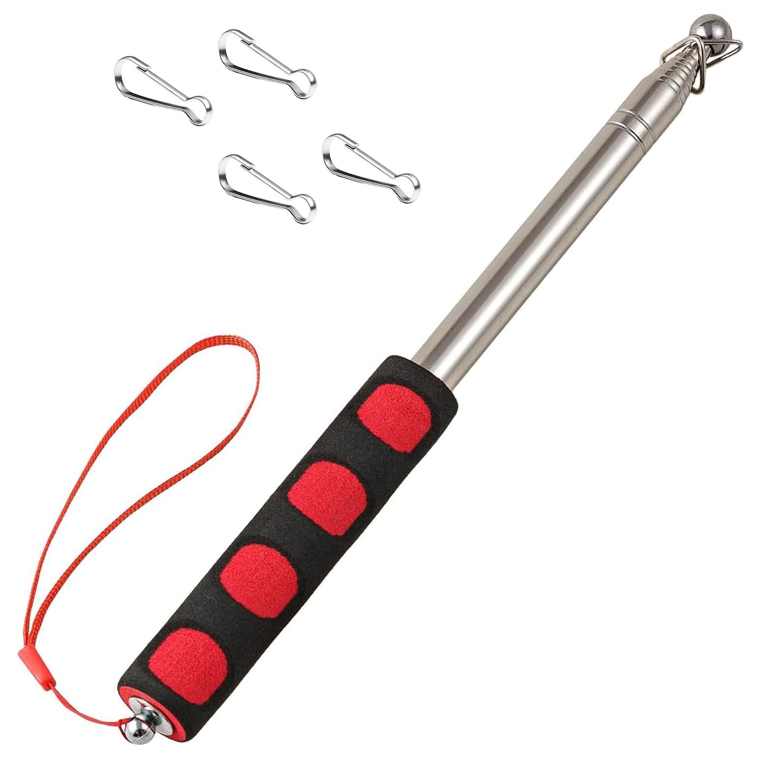Telescopic Handheld Flagpoles with Clips Portable Flag Pole Lightweight Exten...