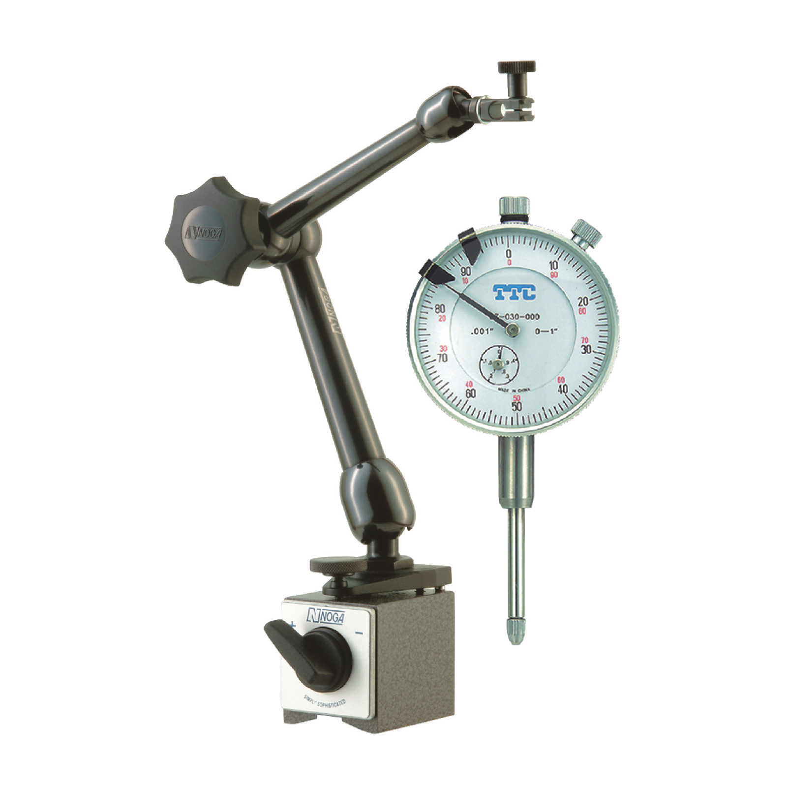 Noga MG10533 Mag Base & TTC 1" Dial Indicator Set