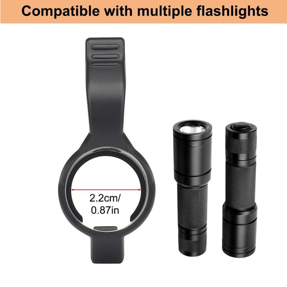 Portable Flashlight Holder Lightweight Tactical Flashlight Ring with Pocket Clip