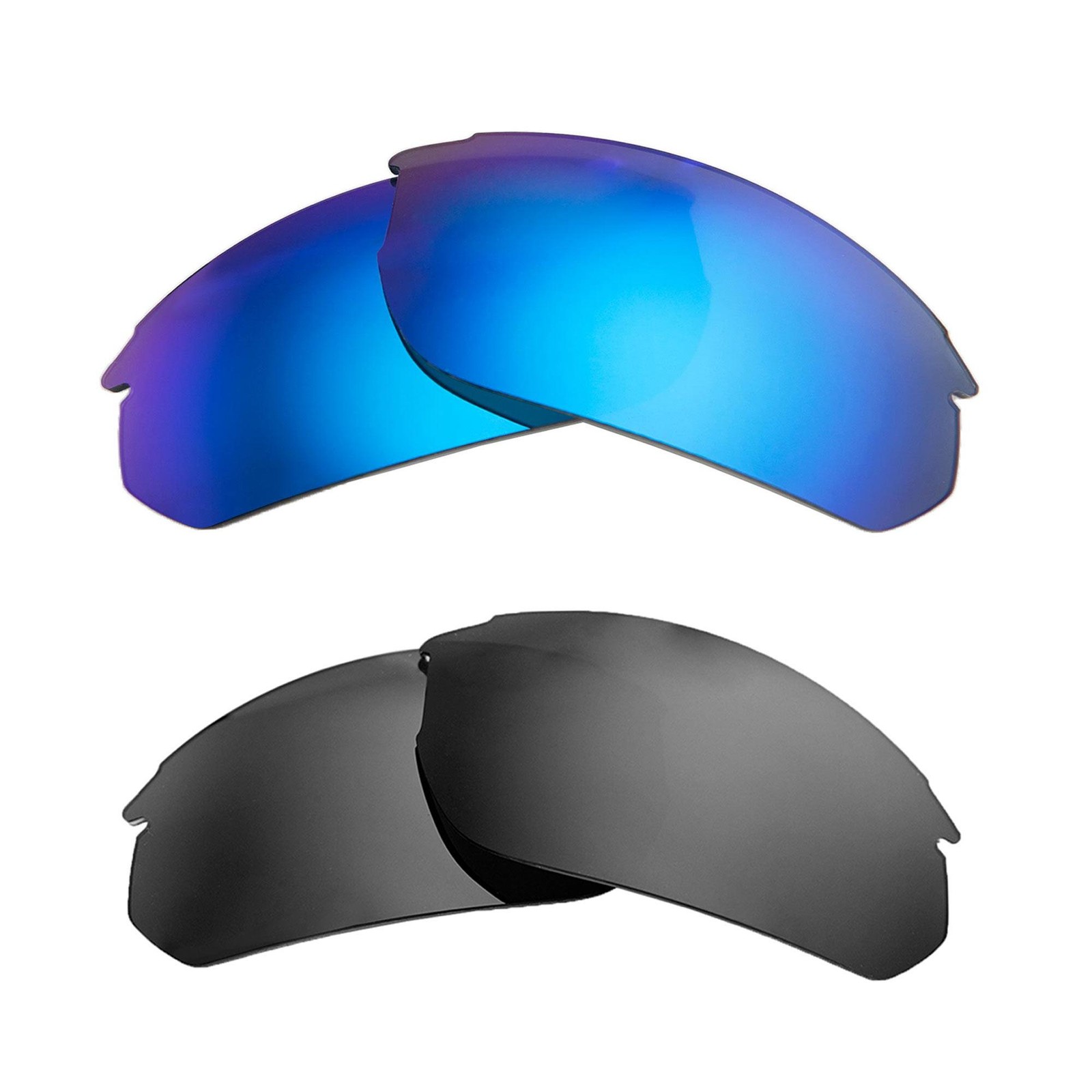 Walleva Two Pairs Polarized Lenses for Smith Parallel 2 - Ice Blue + Black
