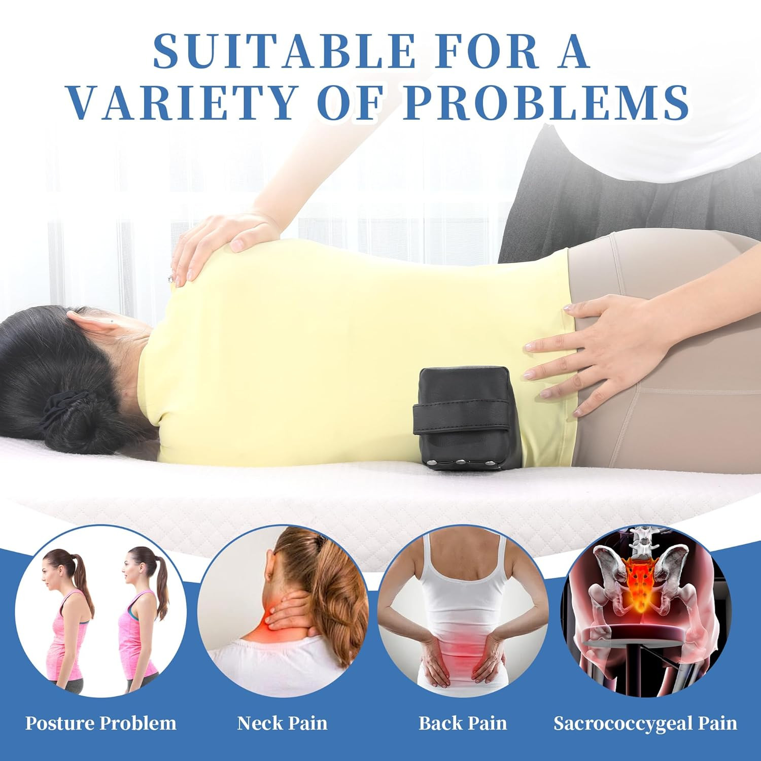 2 Pcs Anterior Pelvic Tilt Corrector, Sacral Blocks with Strong Support, Sacral