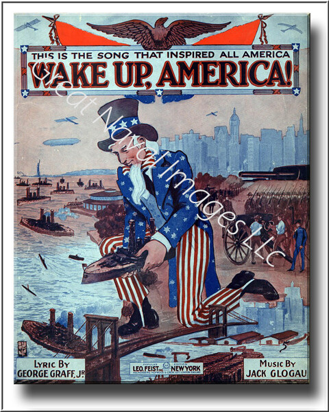 Wake Up America Sheet Music Cover Canvas Print 2D