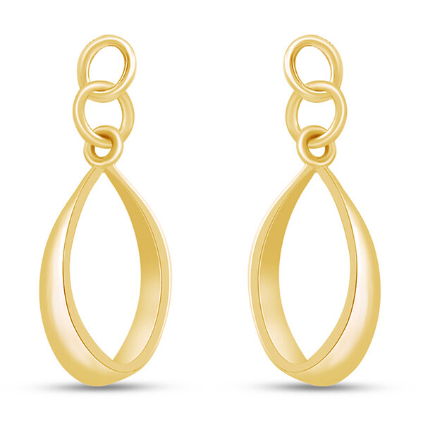 Reversible Drop Dangle Earrings Jackets 14K Yellow Gold Plated Sterling Silver