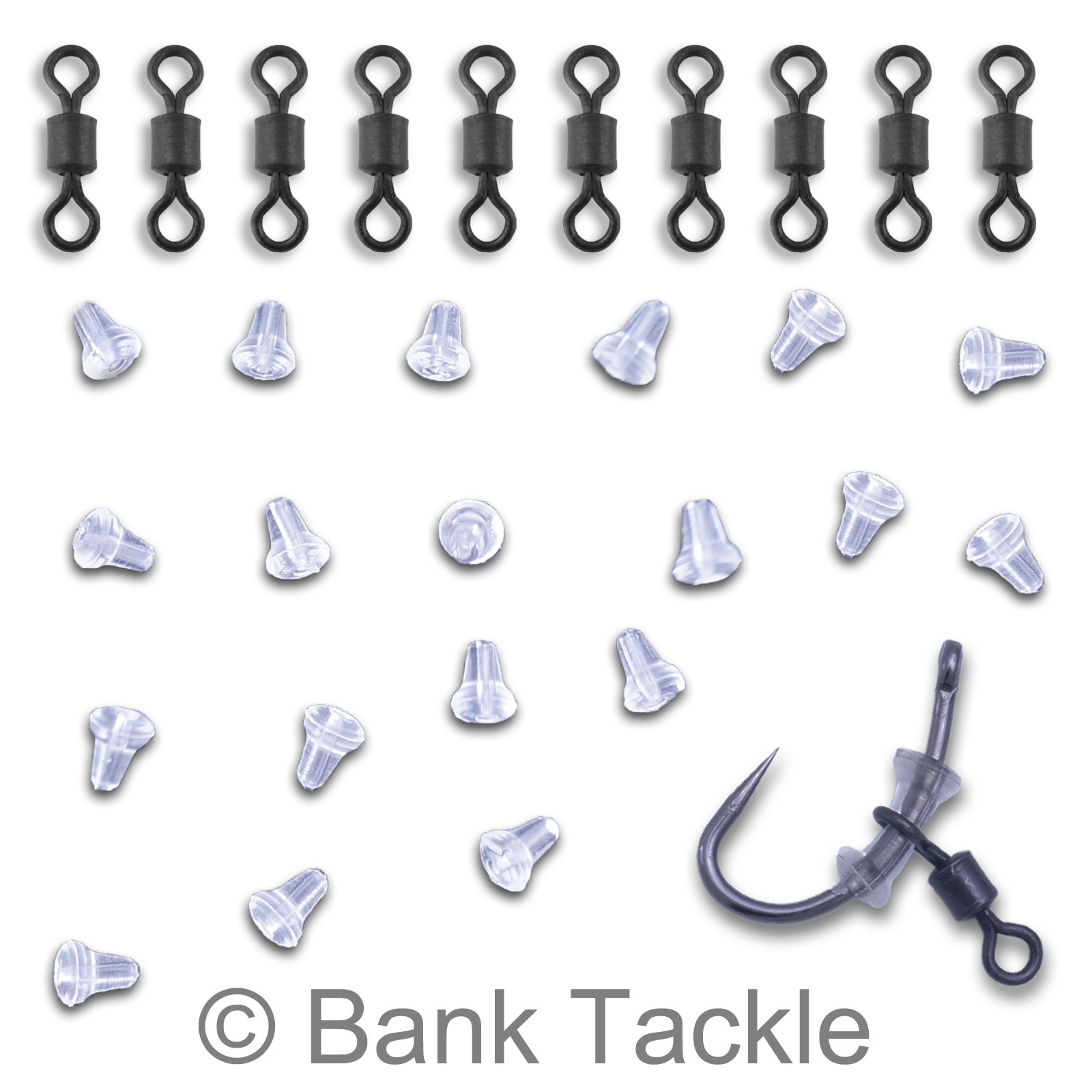 Size 20 Micro Swivels x 10 + Hook Stops x 20 Carp Fishing Terminal Tackle (JKSS)