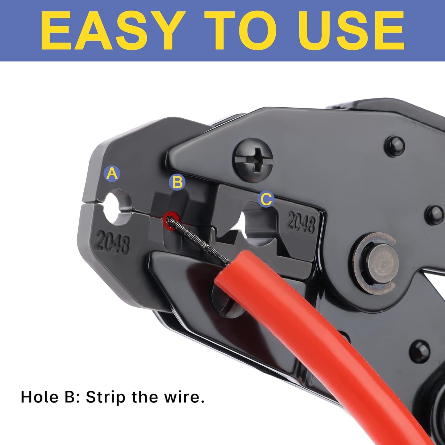 Crimping Tool for Spark Plug Ignition Wire 8.5Mm Ratchet Wire Crimp
