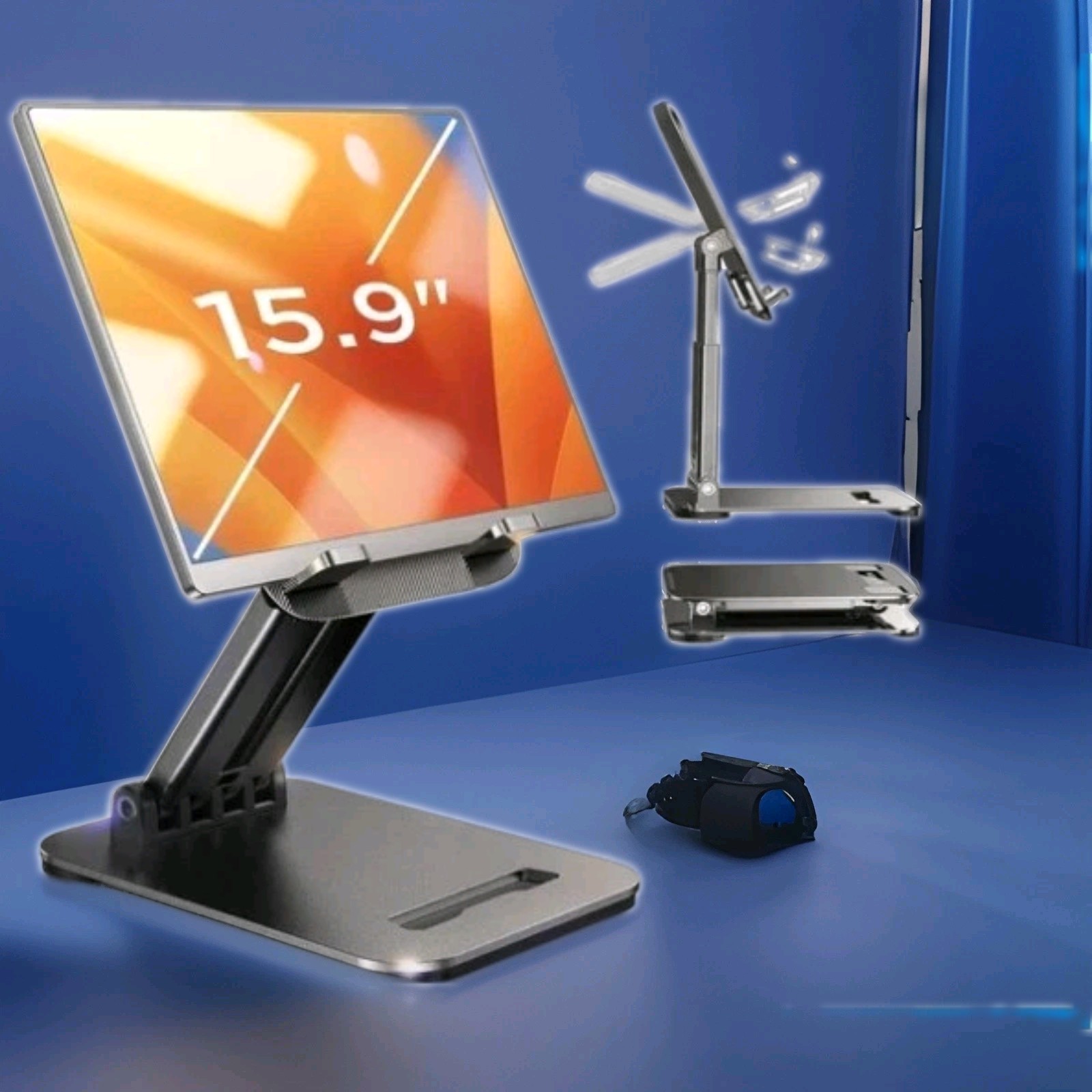 Tablet & Phone Stand | 4"- 15.9" Screen | Foldable Pro | Black| by Lisen | 144