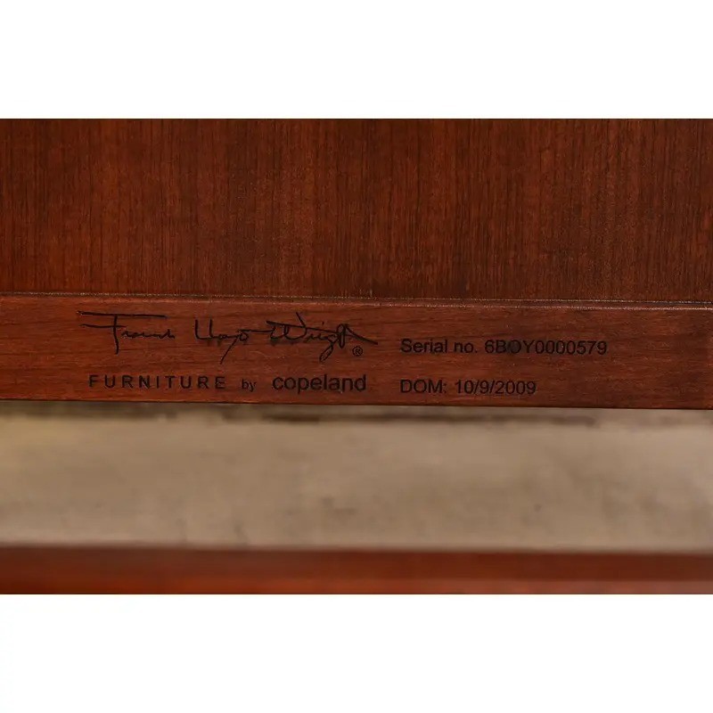 Frank Lloyd Wright Sculpted Mahogany Side Chairs or Dining Chairs, Pair