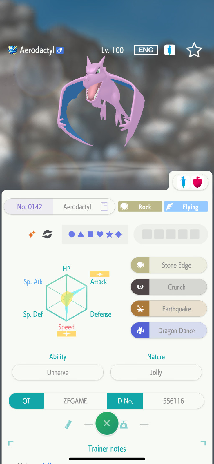 ✨6IV SHINY Aerodactyl + EVS🚀 POKEMON HOME✨Champions✨Online delivery⚡