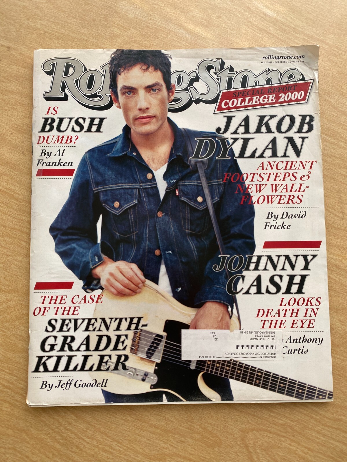 Rolling Stone Magazine Issue 852 October 26 2000 Jakob Dylan Johnny Cash Vintage