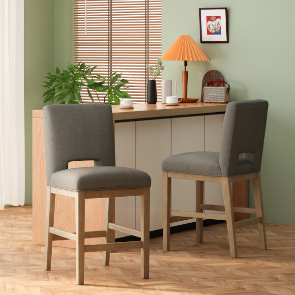 Kiara Contemporary Fabric Upholstered 27 Inch Counter Stools (Set of 2)