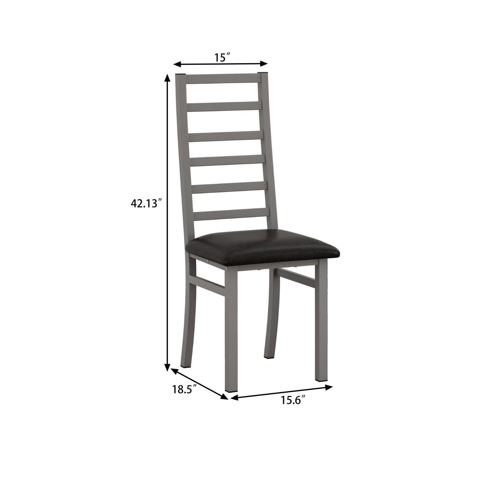Metal Kitchen Dining Chairs Set of 2 Side Chair Dinner Restsurant Cafe Leather