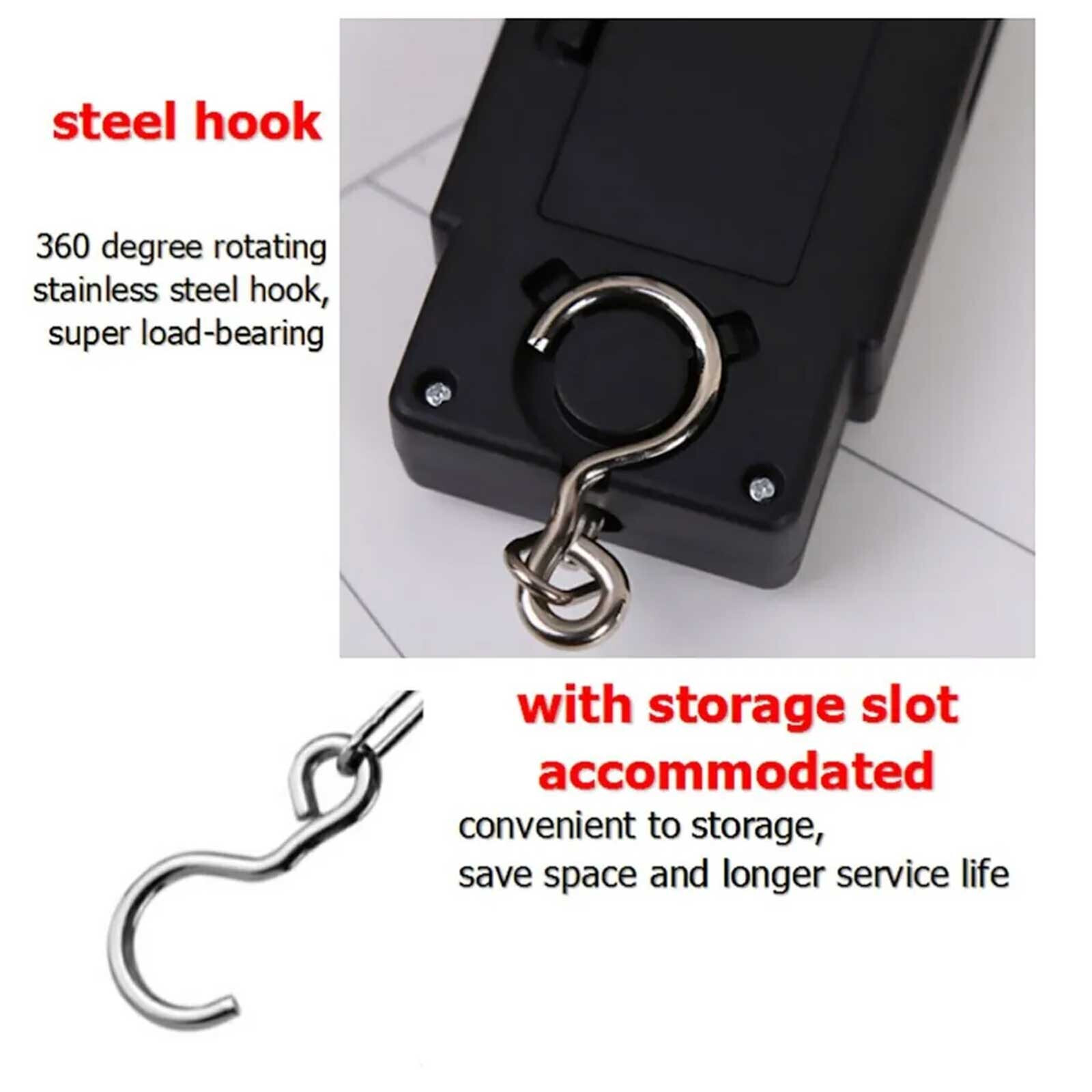 Portable Fish Scale Travel LCD Digital Hanging Luggage Electronic 110lb / 50kg