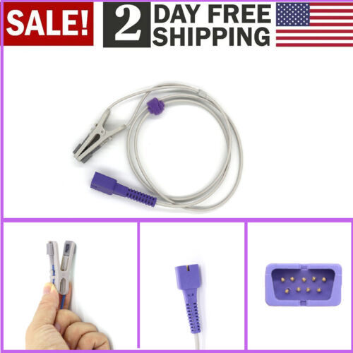 Split blood oxygen probe For DS-100A Oximeter SpO2 Probe Adult Ear Clip 9pin
