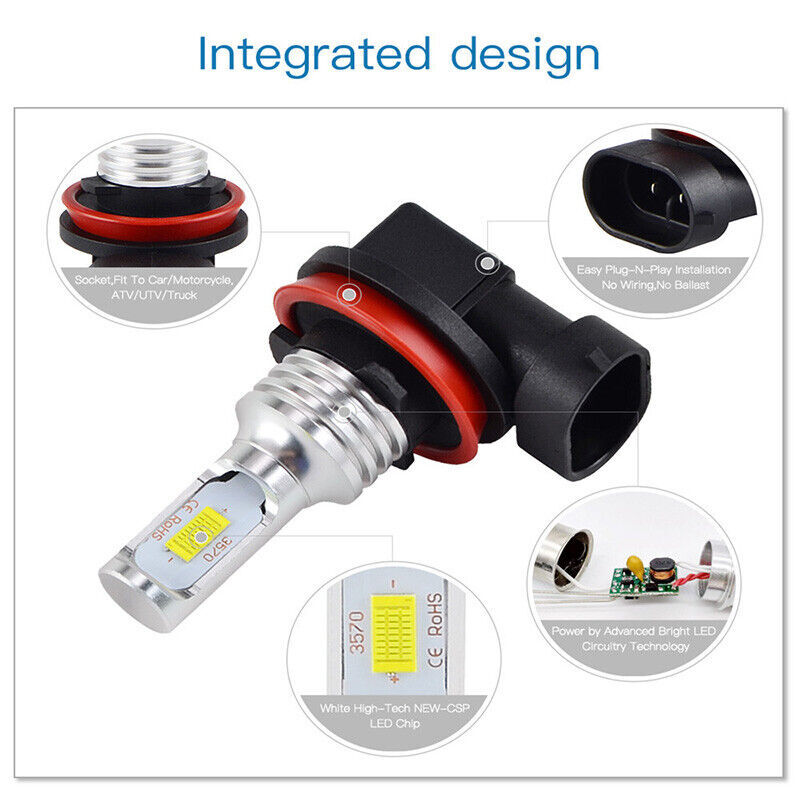 H11 LED Headlight Super Bright Bulbs Kit 6500K White 330000LM HIGH/LOW BEAM