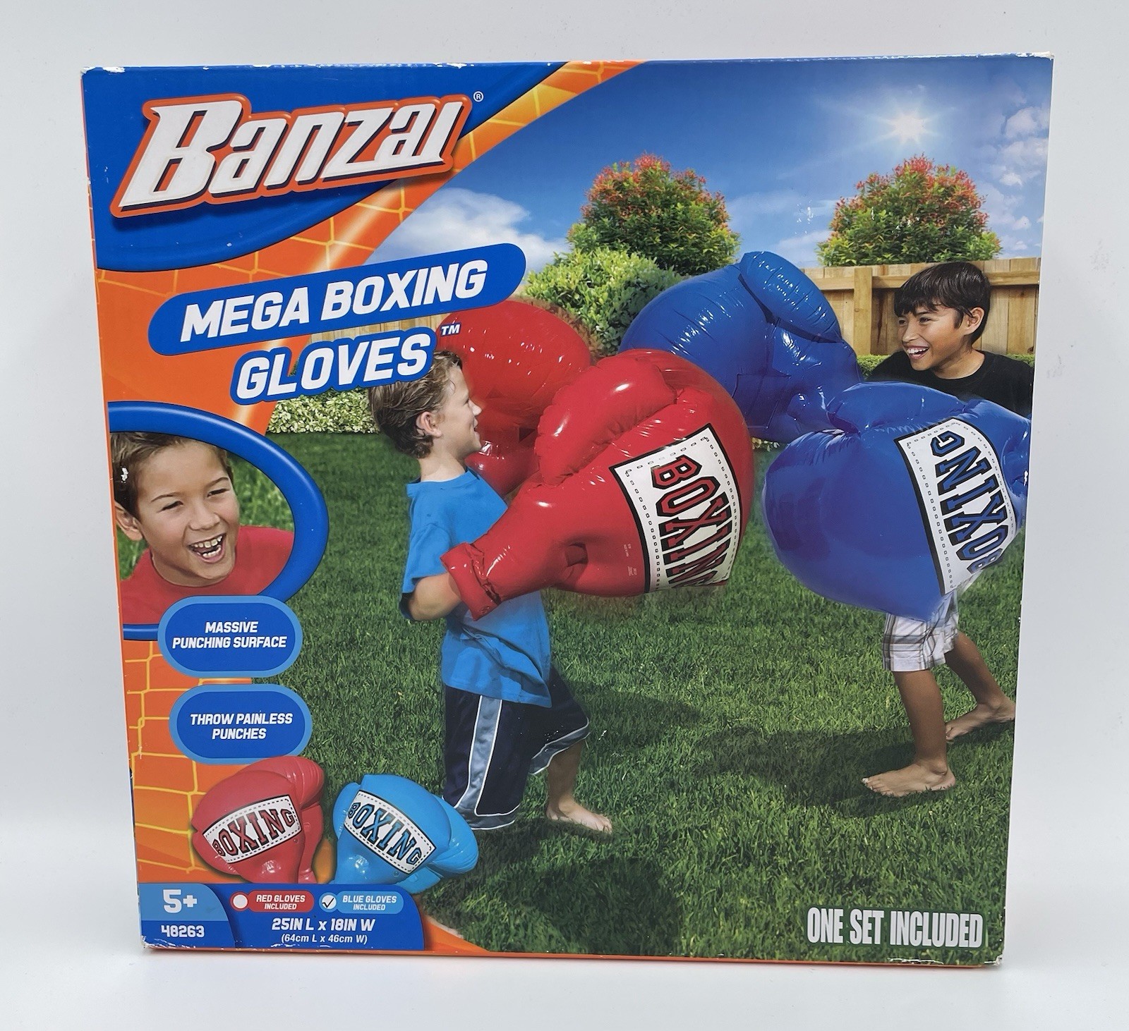 Banzai Mega Boxing Gloves One Pair of Blue & Red~Inflatable~ NEW in Box