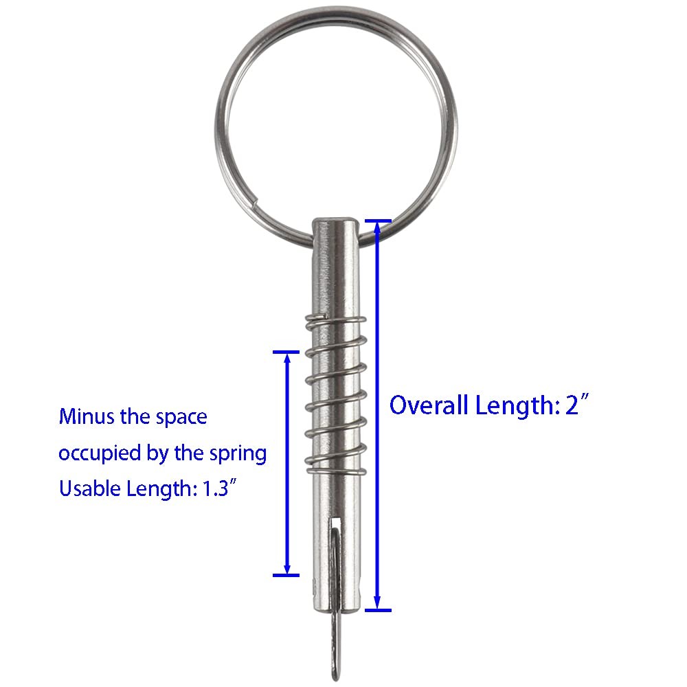 2 Pcs Quick Release Pin w/Drop Cam Spring, Diameter 1/46.3mm, Usable Length ...