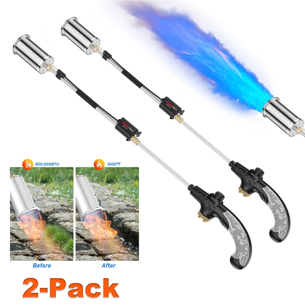 2Pack Propane Torch Weed Burner High Output Weed Torch Flame thrower Ice Melter