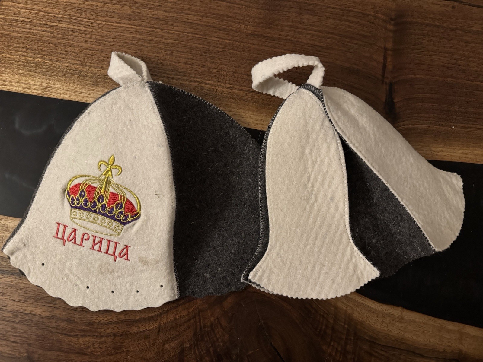 Petristoe Russian Banya Sauna Hats, 100% Wool Felt, Embroidered Queen