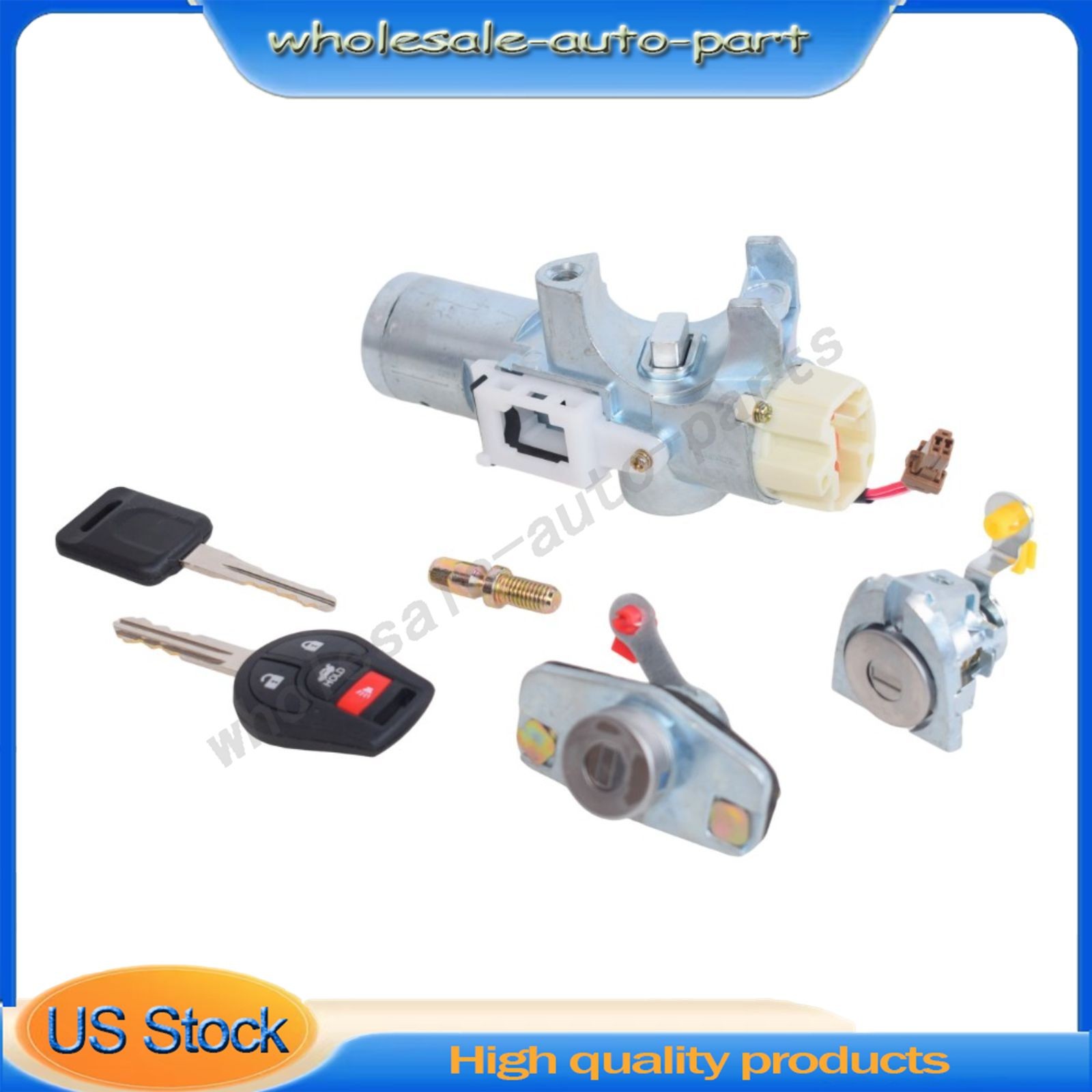 For Nissan Versa 2012-2019 Ignition Lock Cylinder Set Door Trunk Lock Keys