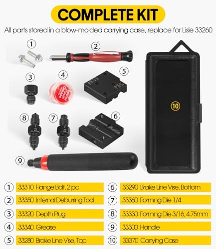 Low Profile Brake Flaring Tool Kit - Professional Single & Double Flare Tool