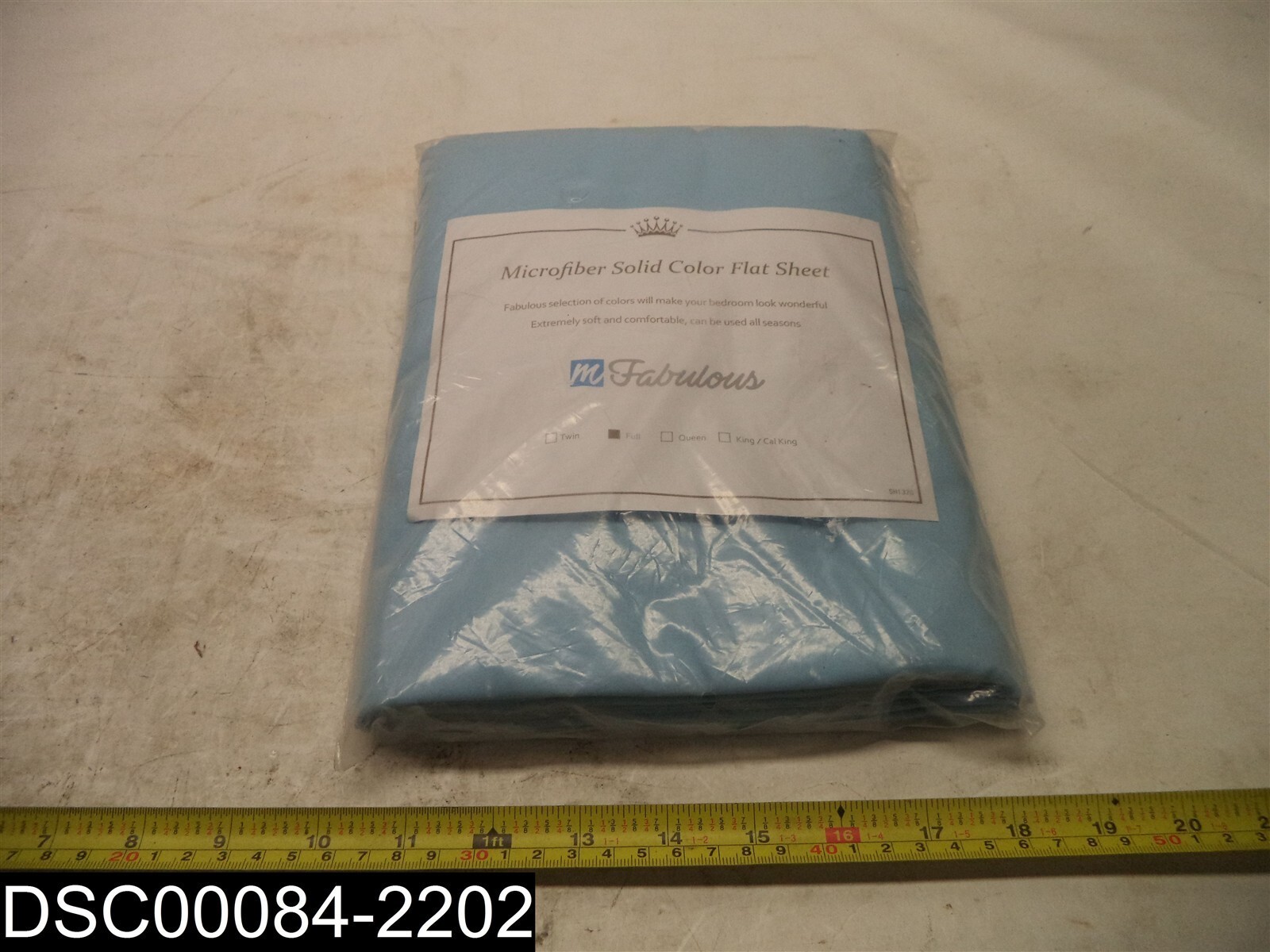 QTY=4: SH1320-SKFU Fabulous Light Blue Full Size Microfiber Flat Sheet