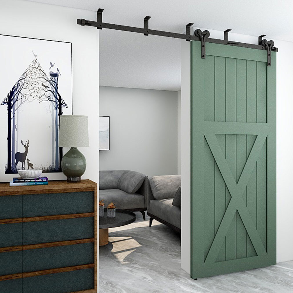 CCJH4-20FT Ceiling Mount Bracket Sliding Barn Door Hardware Kit HeavyDuty,Closet