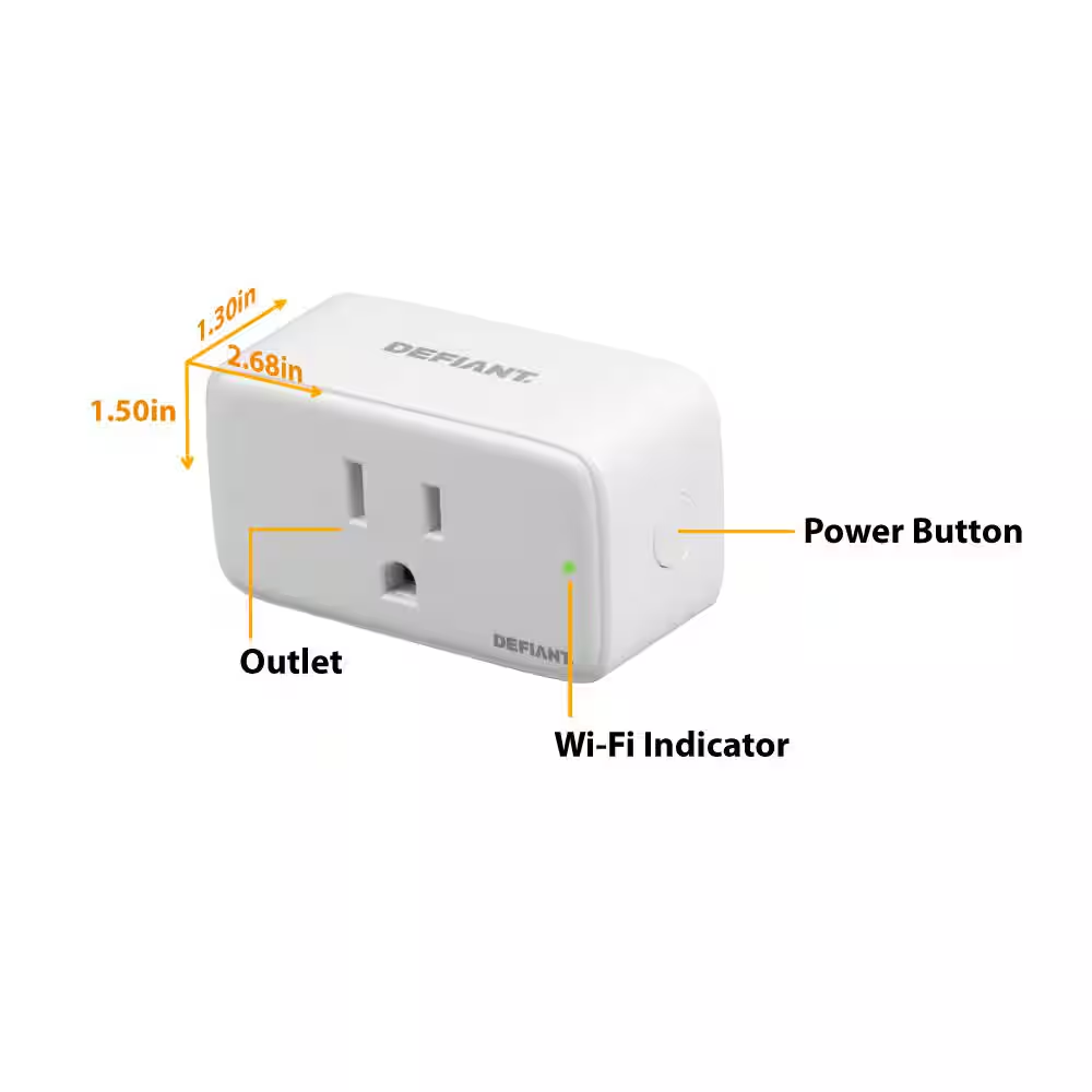 Volt Indoor Smart Plug & Timer Wi-Fi Bluetooth Single Outlet Powered by Hubspace
