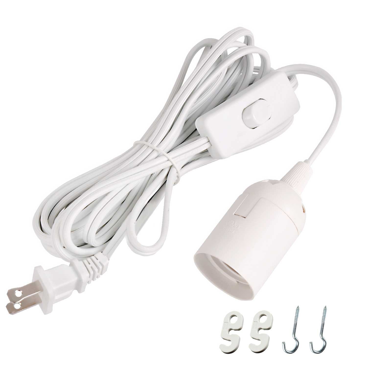 12ft Hanging Light Socket Extension Cord For E26/E27 Pedant Lantern Lights