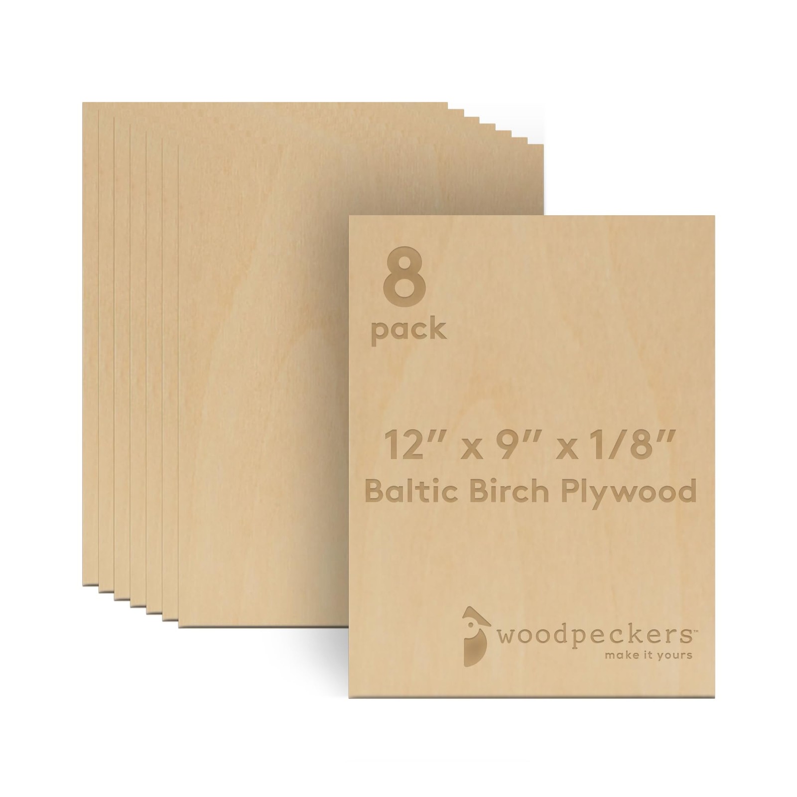 3 mm Baltic Birch Plywood 1/8 x 9 x 12 Inch, 12" x 9", 1/8" thick, Natural