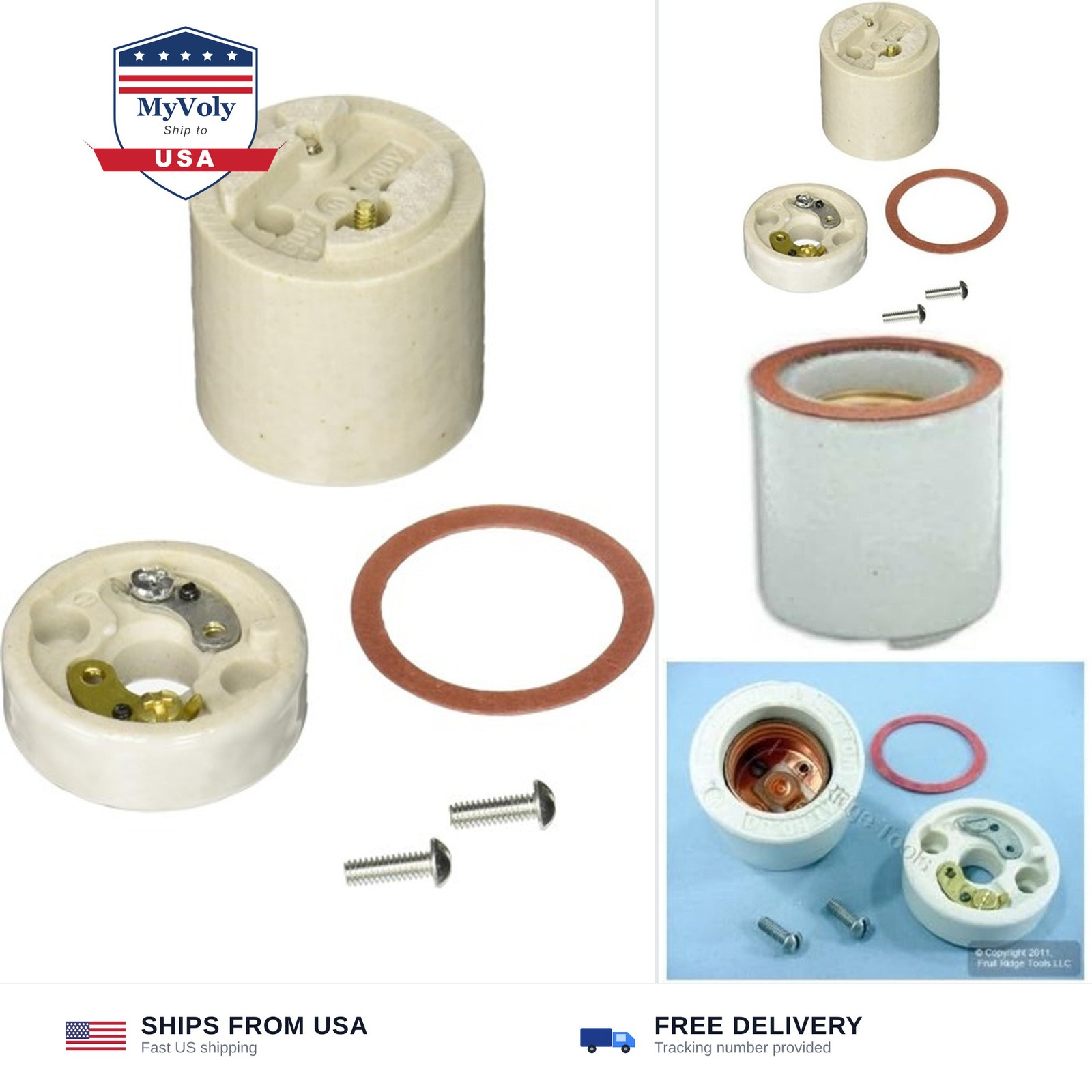 Leviton 30 Incandescent Lampholder, Medium Base, Two Piece Porcelain; 660W-60...