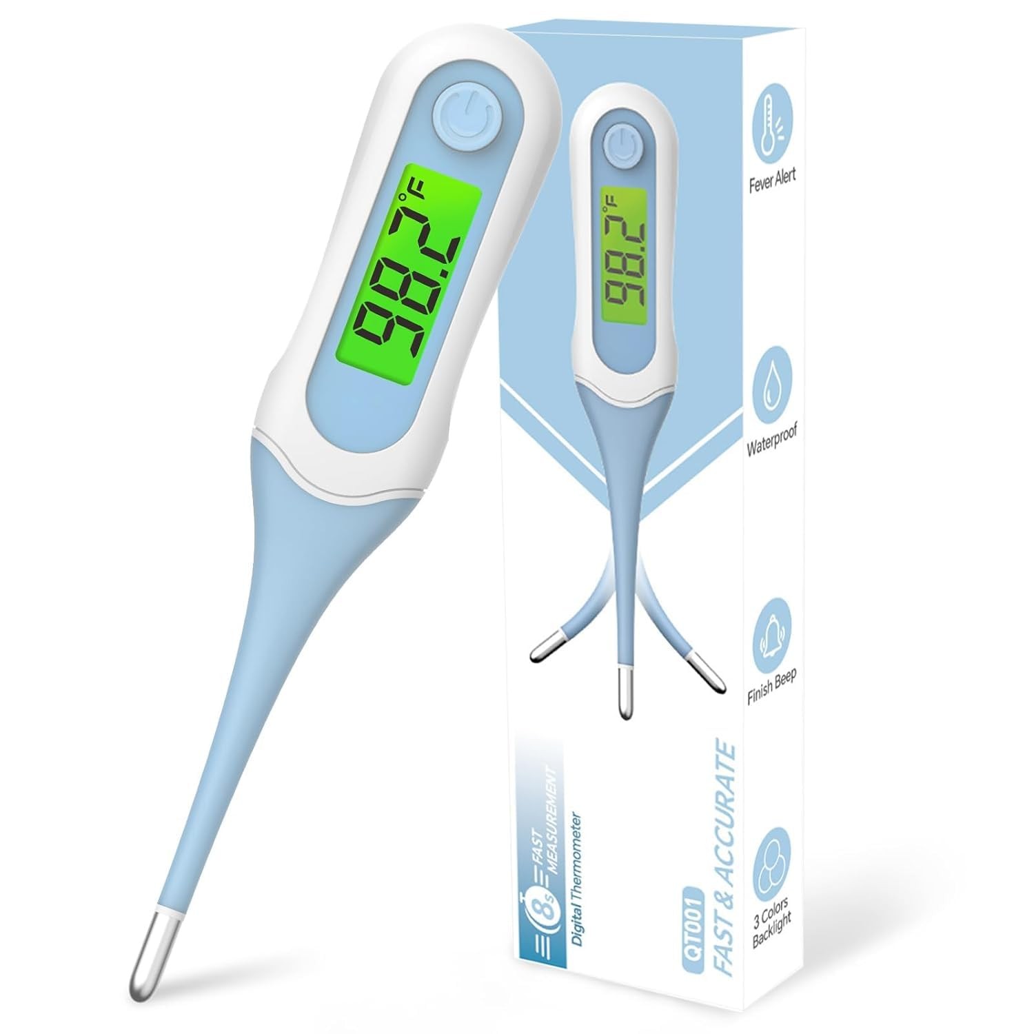 Fiemack Digital Oral Thermometer for Adults and Kids, 8s Fast Reading, Accura...