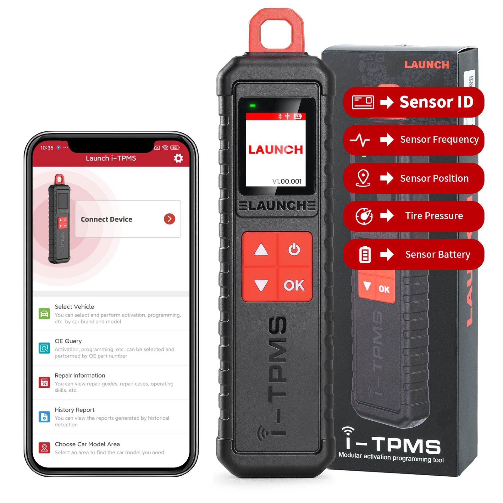 Launch X431 i-TPMS Tire Pressure Detector Handheld Terminator Used with Scanner