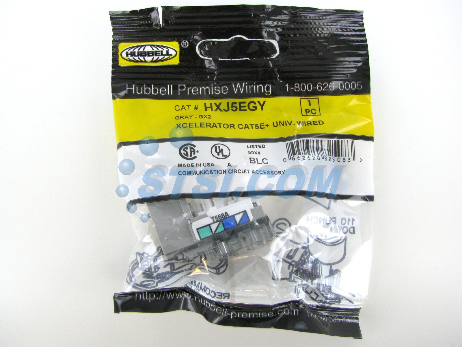 Hubbell HXJ5EGY XCelerator Cat5e Jack, Gray ~STSI