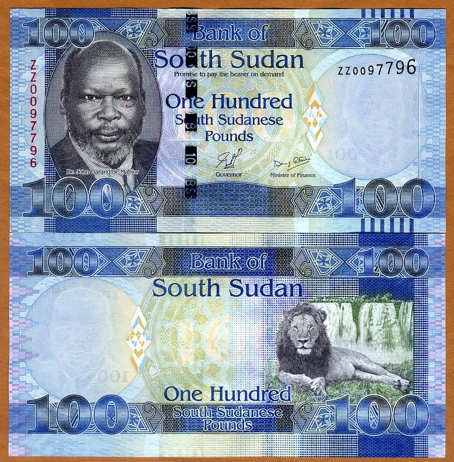 South Sudan, 100 Pounds, 2011, P-10a, UNC ZZ, REPLACEMENT