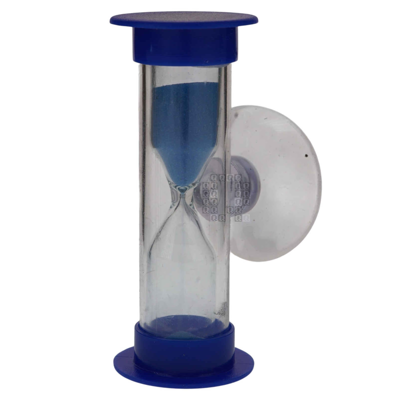 Plastic Hourglass Sand Timer with Suction Cup, 3 Minute, Blue, 2-3/8" Height