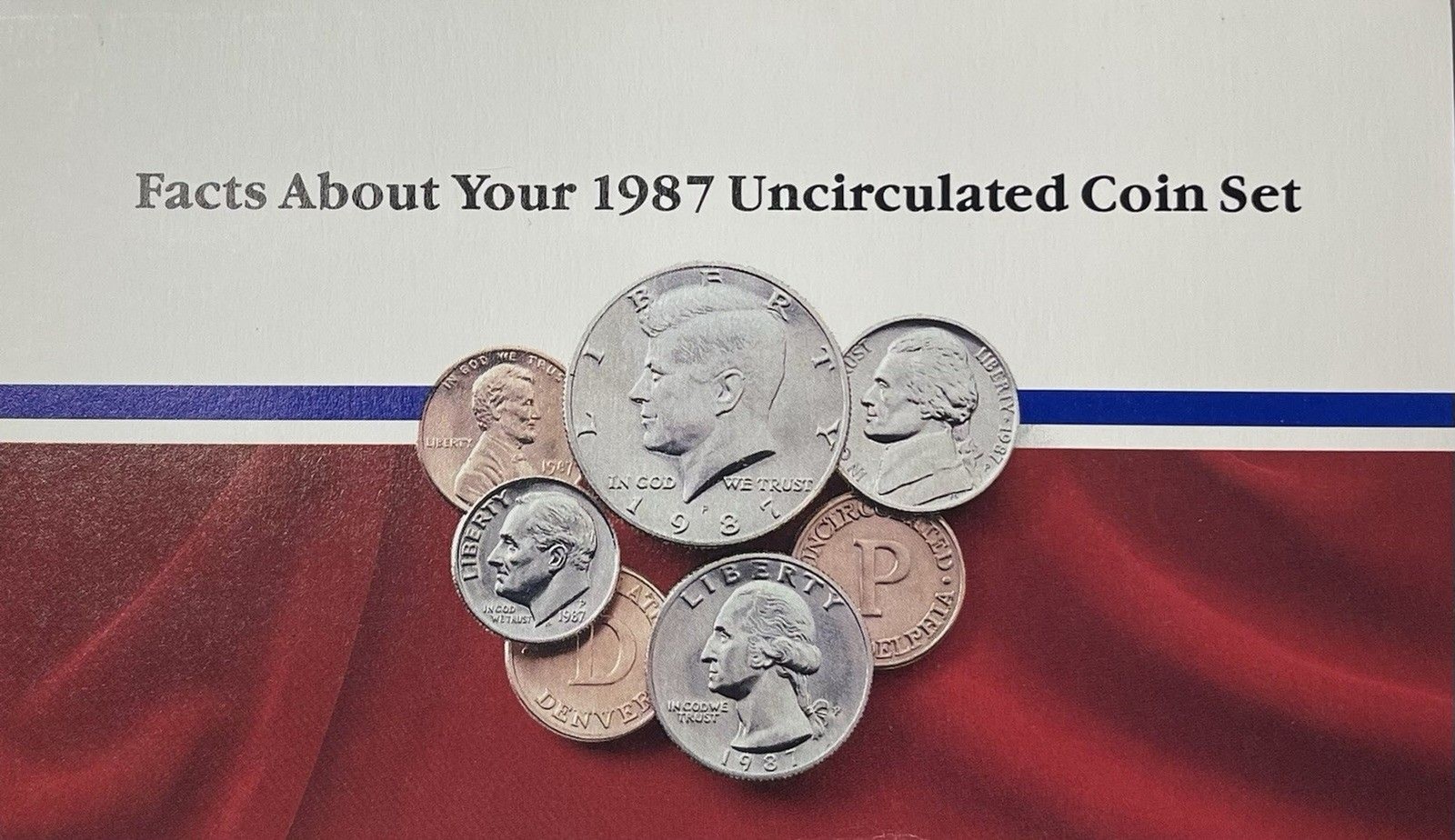 1987 Uncirculated Mint Set With D And P Mint Marks OGP COA