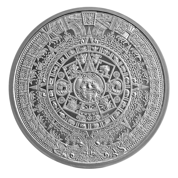 Silver 2 oz Aztec Calendar Round