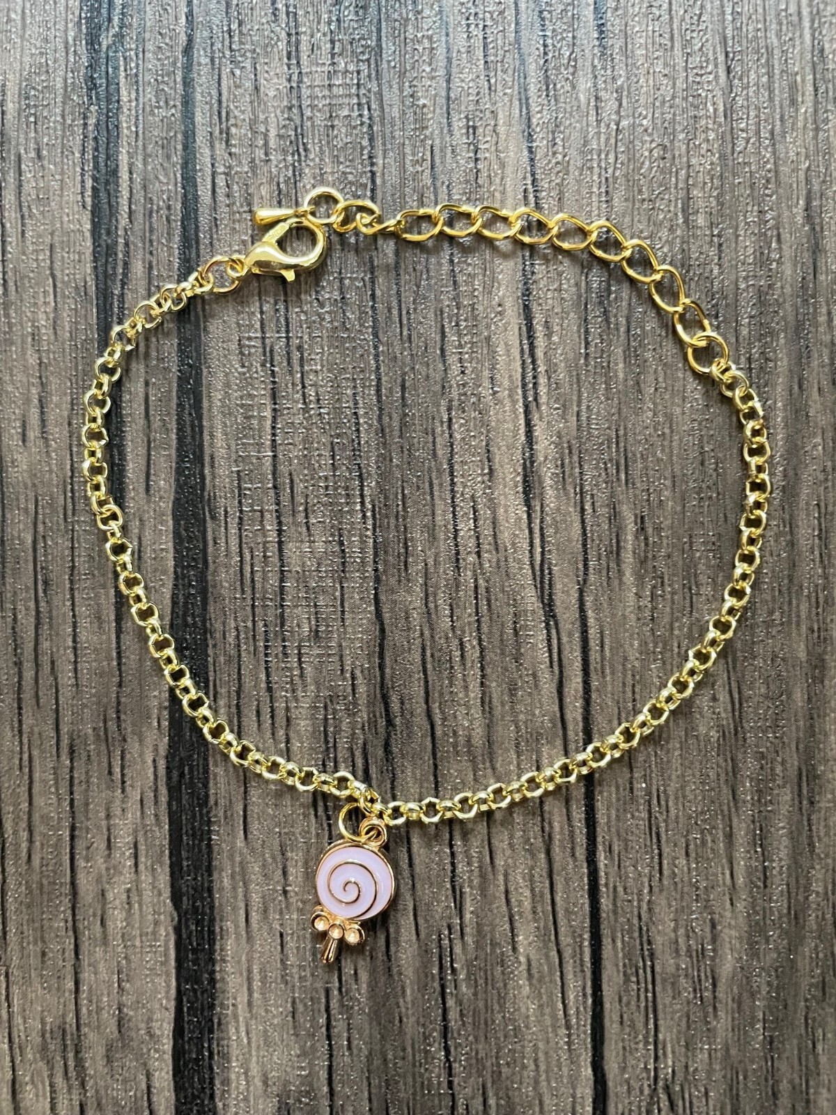 Handmade Pink Lollipop Charm Bracelet