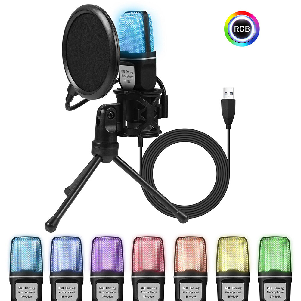 Microphone Mic Kit Broadcasting Singing Studio Recording Condenser For PC Laptop