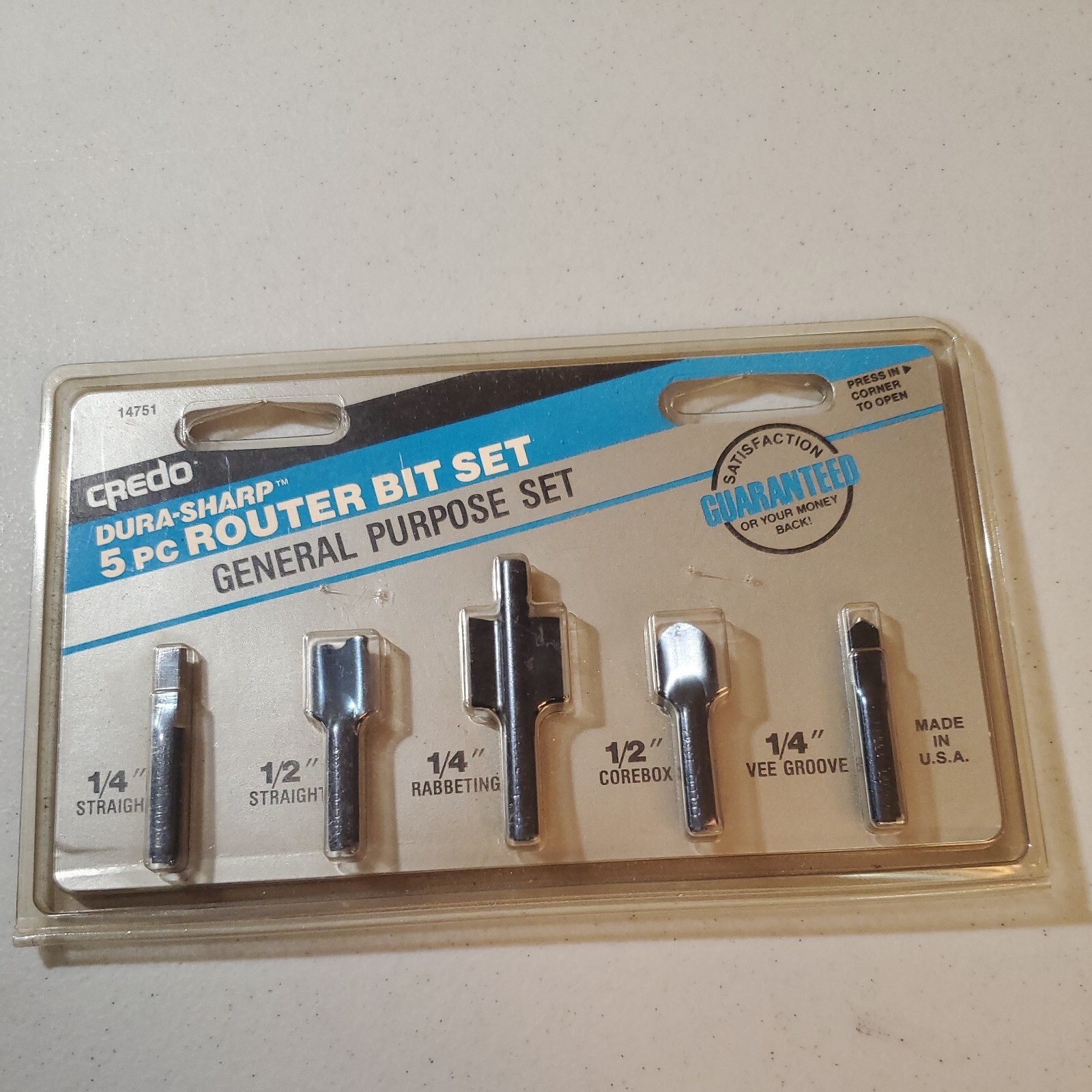 CREDO 14751 Dura-Sharp 5 Pc Router Bit Set General Purpose Assortment