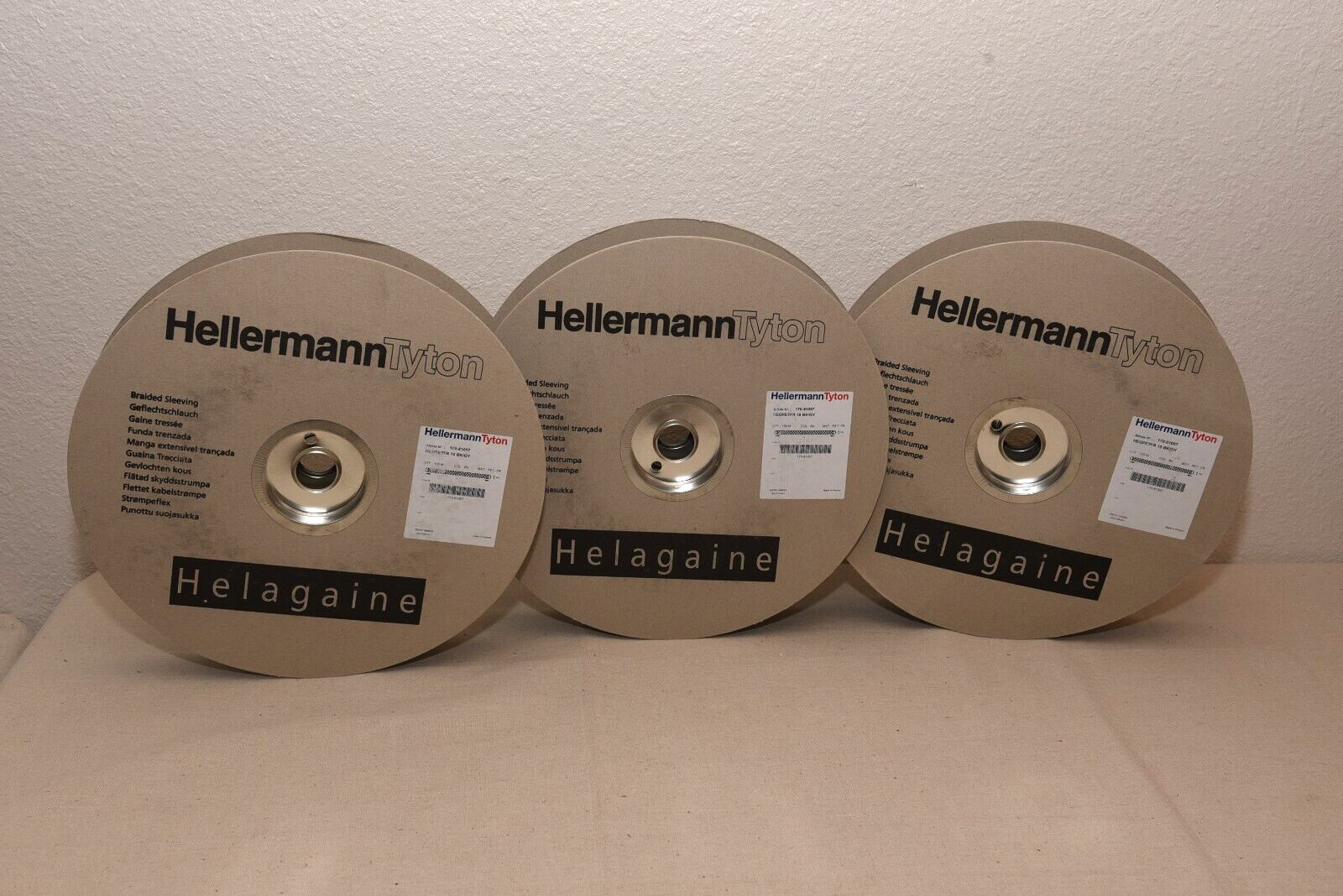 HellermannTyton 170-81007 Flame-retardant braided sleeving 13-20mm, 100M 3 Reels