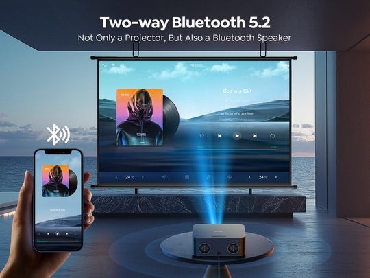 Toptro Projector X9-4K with WiFi6 2Way Bluetooth 4K Decoding36W Dolby Audio/AP