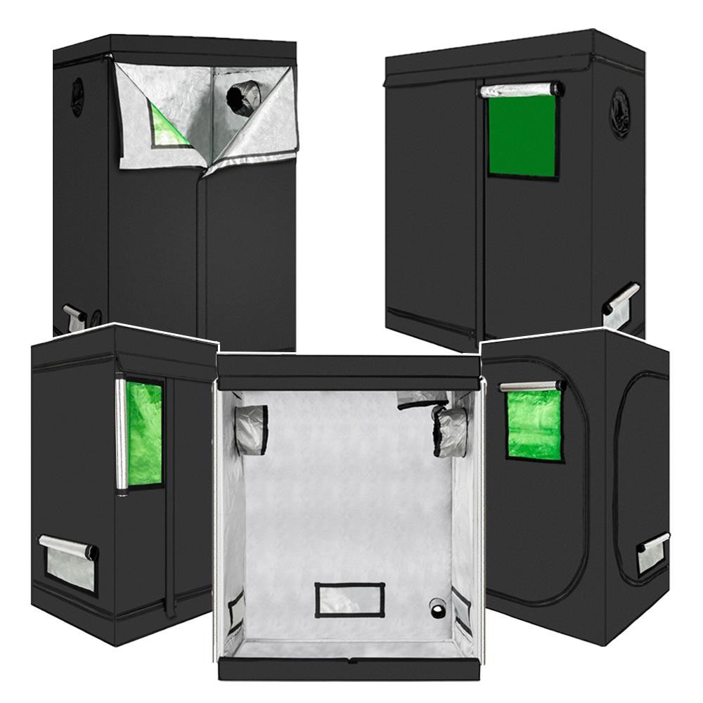 7 Size High-Reflective Plant Grow Tent Black Non Toxic Hut Indoor W/Green Window