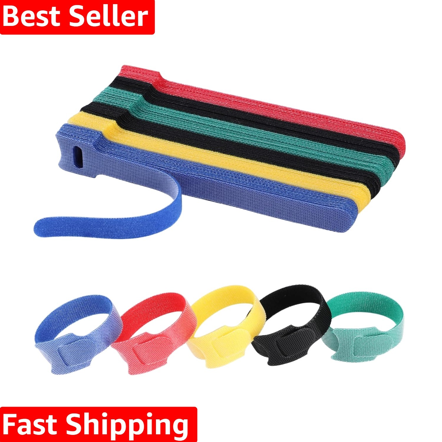 120PCS 6 Inch Cable Ties Reusable Multi-Purpose Wire Ties Cord Organizer Adju...