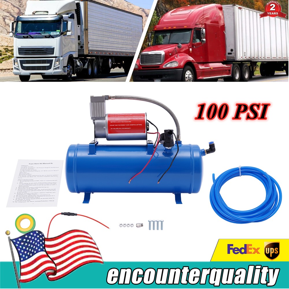 DC On Board Air Compressor For Van Train Truck Car Boat with 6L Tank 12V 100PSI