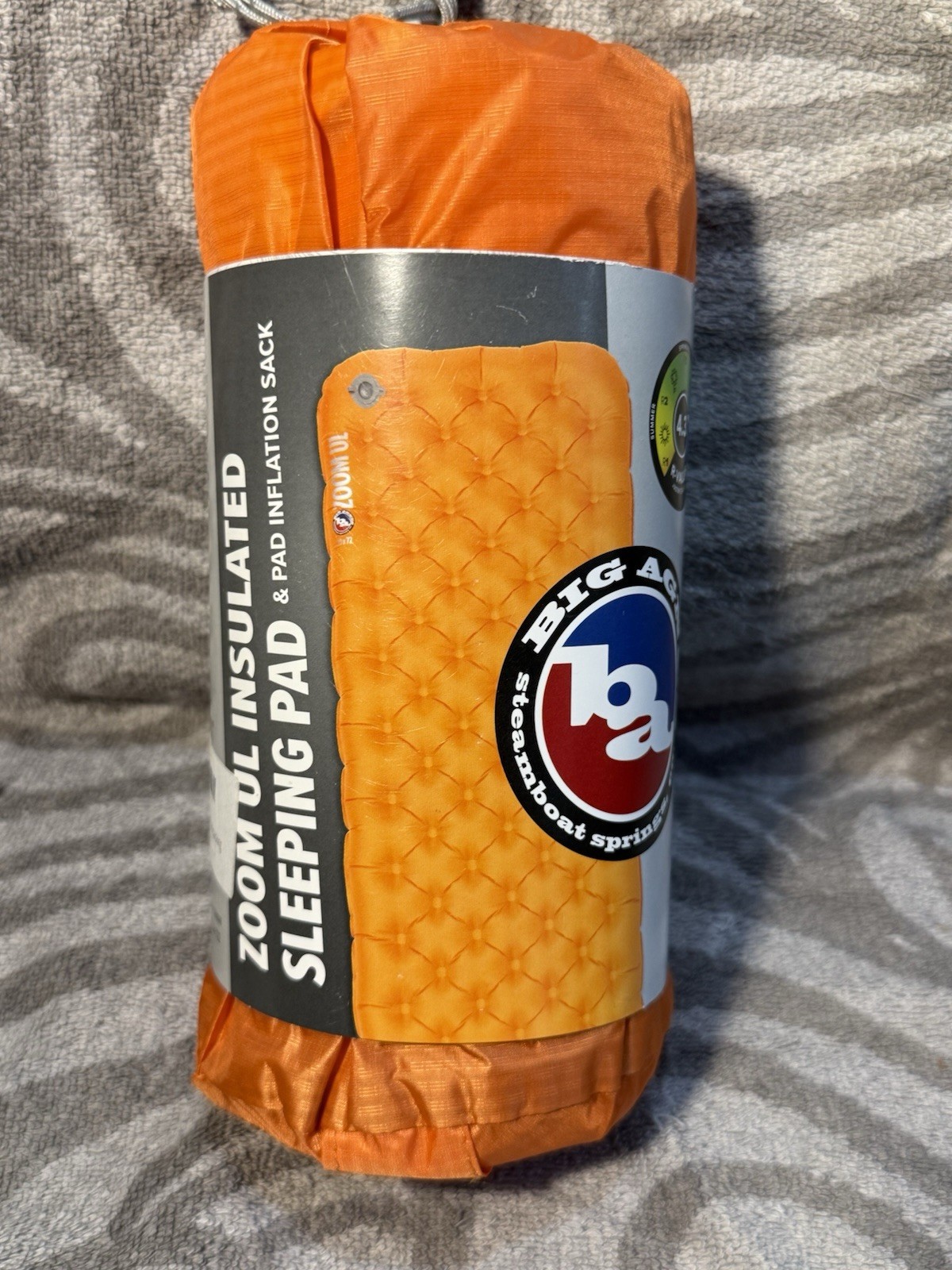 Big Agnes Zoom UL Insulated Sleeping Pad, Amber Glow, 25x72