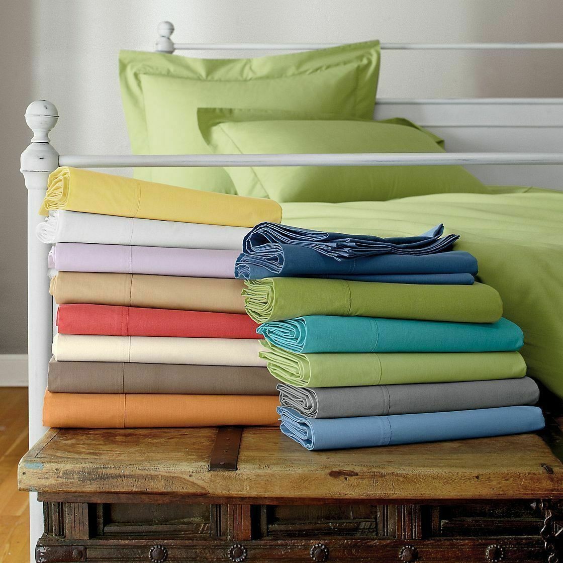 100% Cotton 1000/1200 TC High Deep Pocket Solid 6 PCs Sheet Set US Twin