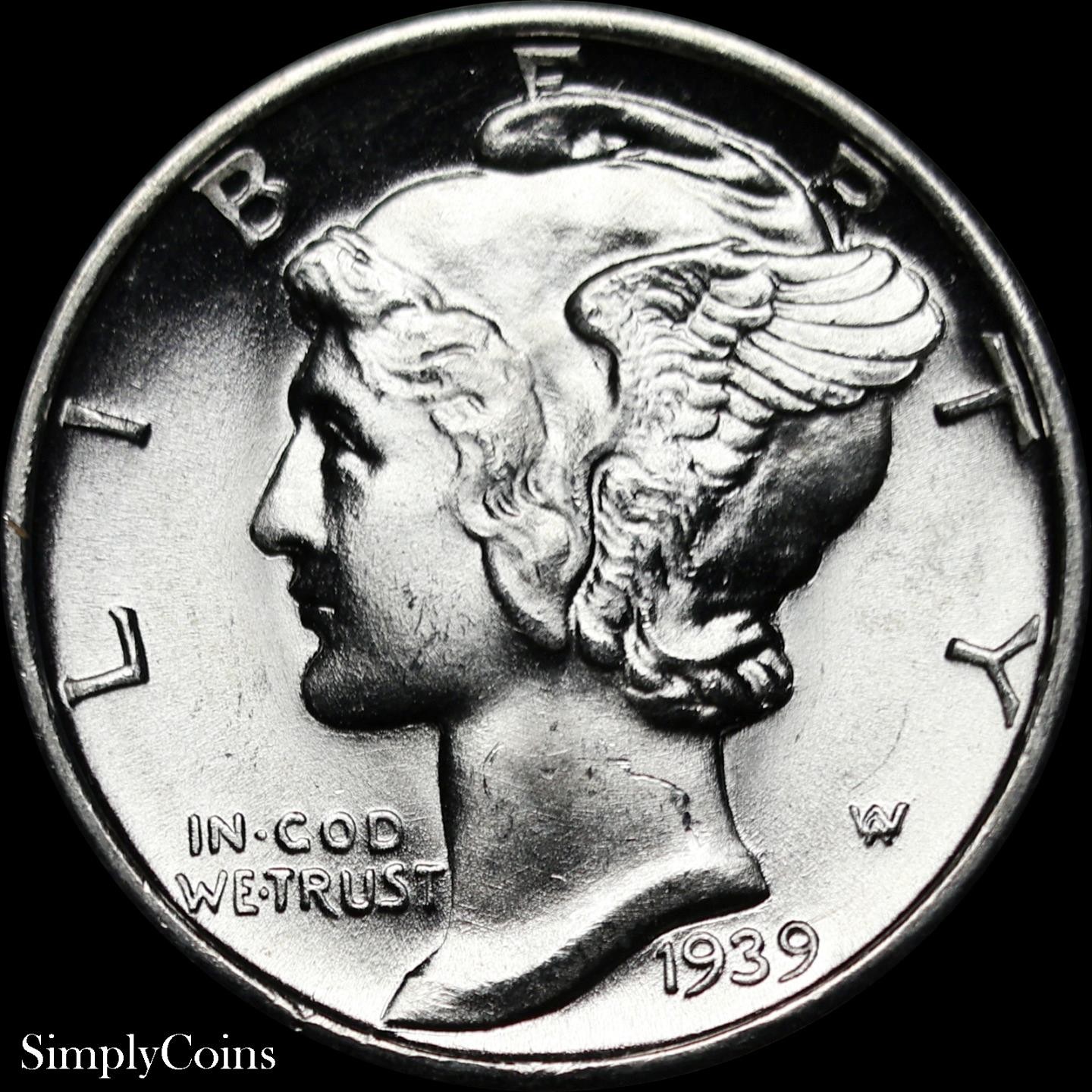 1939-D Mercury Dime BU Uncirculated Silver