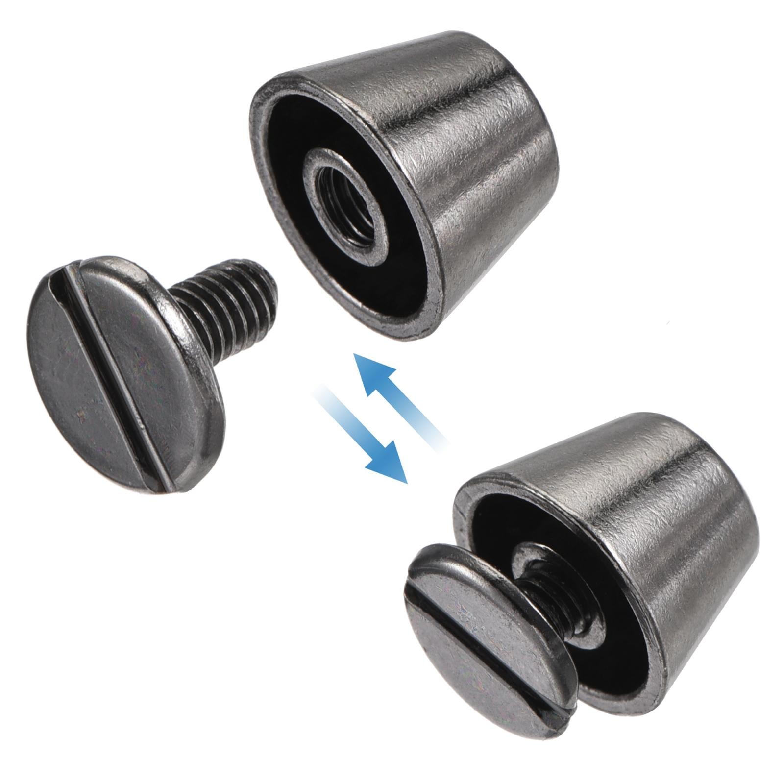10x7mm Rivet Studs Screw Back Flat Cable Feet Stud Dark Grey 12pcs